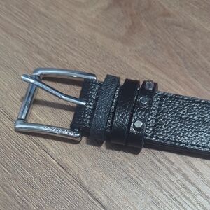 Michael Kors Womens Black Leather Belt